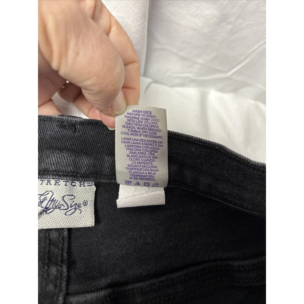 Just My Size Straight Leg Jeans Women Sz 18W/33 (Measured 30x28) Black Stretch